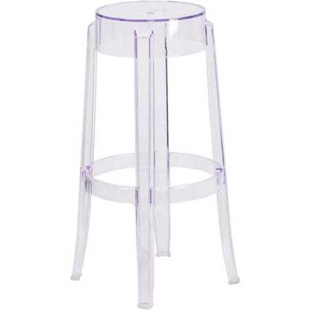 Atlas Commercial Products Ghost Bar Stool, Crystal, 29.5" GBS35CRY